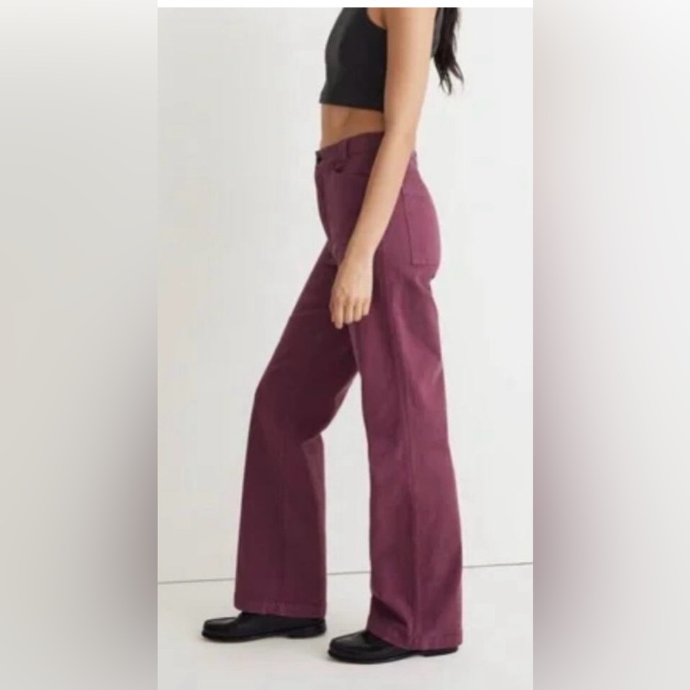 Madewell Emmett wide leg berry color pants sz 31